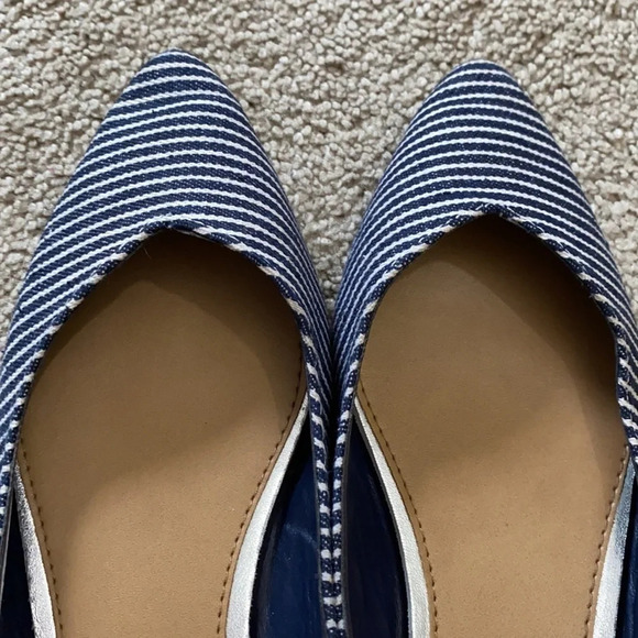 Gap Blue Stripe Pointy Denim Flats sz 6 EUC - Picture 6 of 9